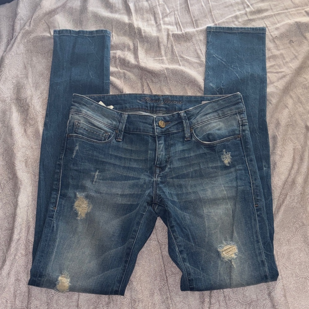 Mavi Jeans Serena Low-Rise Super Skinny Distressed Blue